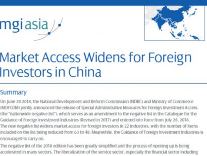 MGI Worldwide accounting network member firm LehmanBrown authors paper on the widening market for foreign investors in China