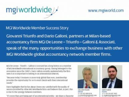 Dario Galloni and Giovanni Triunfo, partners at MGI De Leone – Triunfo – Galloni & Associati, discuss the value of membership to MGI Worldwide accountancy network