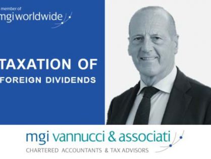 Pierpaolo Vannucci, from Italy-based member firm MGI Vannucci & Associati, publishes new article explaining the Taxation of Foreign Dividends in Italy