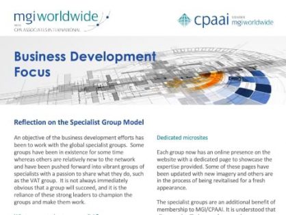 Are you interested to learn more about our Specialist Groups and how they could help you and your business? Read the latest Business Development Focus to find out more
