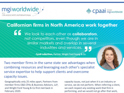 MGI North America firms in California work together, sharing knowledge and capitalising on one another’s experience