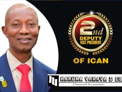 Haruna Yahaya elected 2nd deputy vice president of the Institute of Chartered Accountants of Nigeria (ICAN)